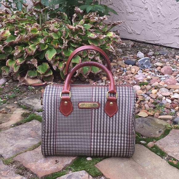 Polo Ralph Lauren Handbags - Vintage Polo Ralph Lauren Houndstooth Boston Bag
